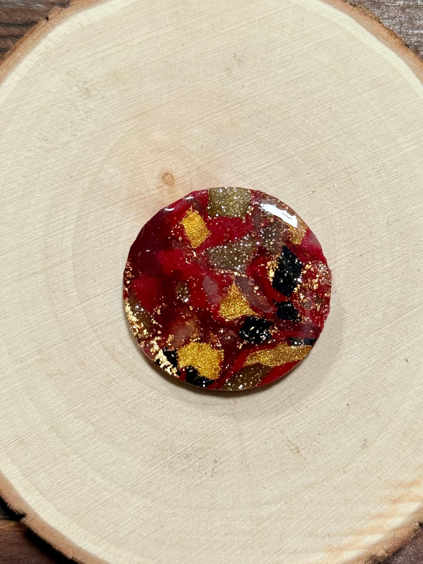 1.25" Gold & Red Eco-Friendly Earthstone