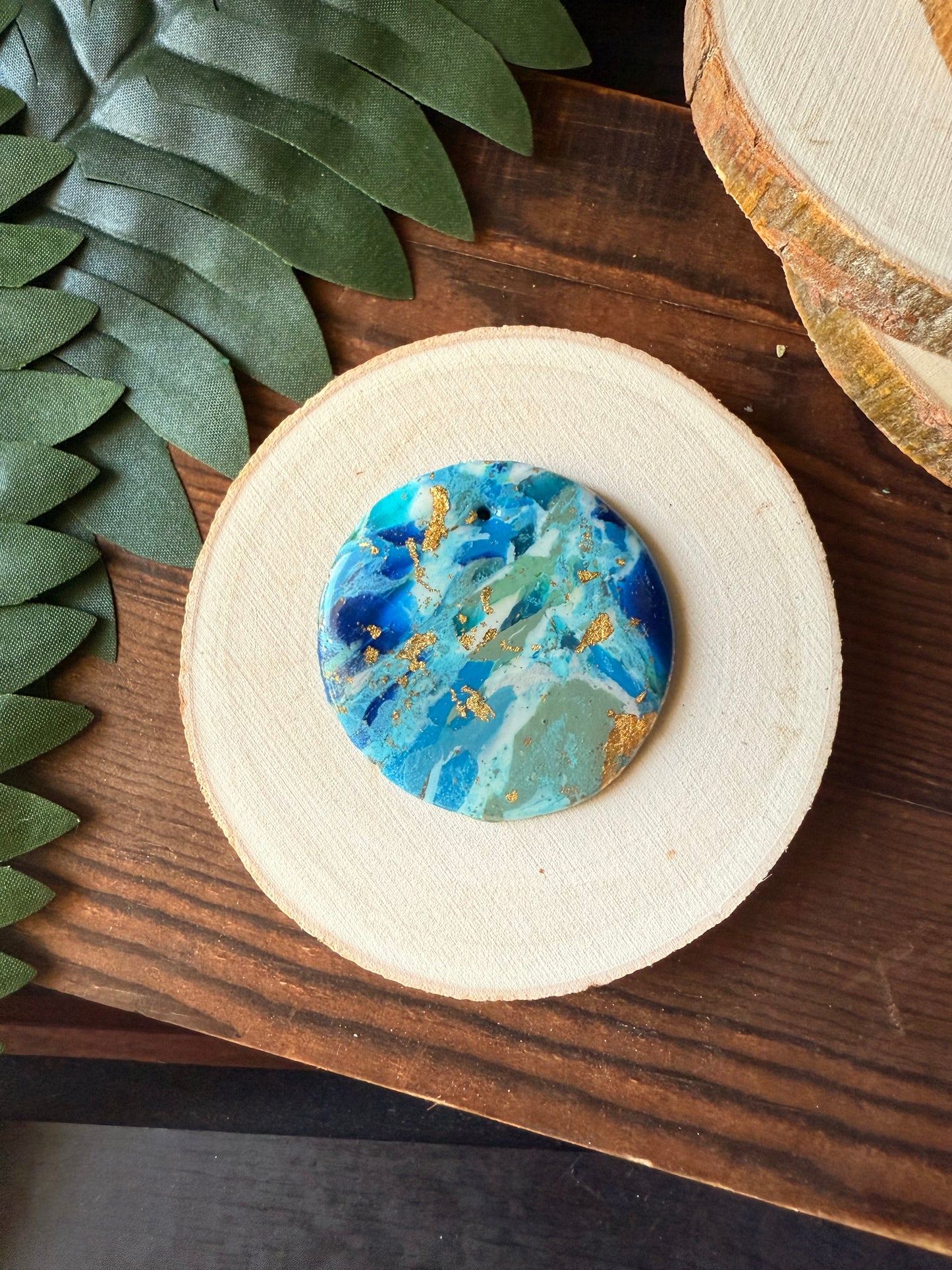 1.75" Gold & Blue Eco-Friendly Earthstone