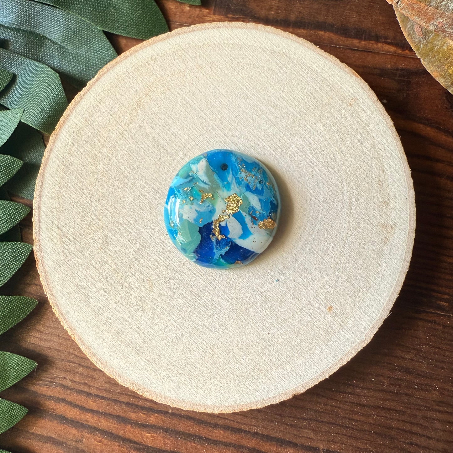 1" Gold & Blue Eco-Friendly Earthstone