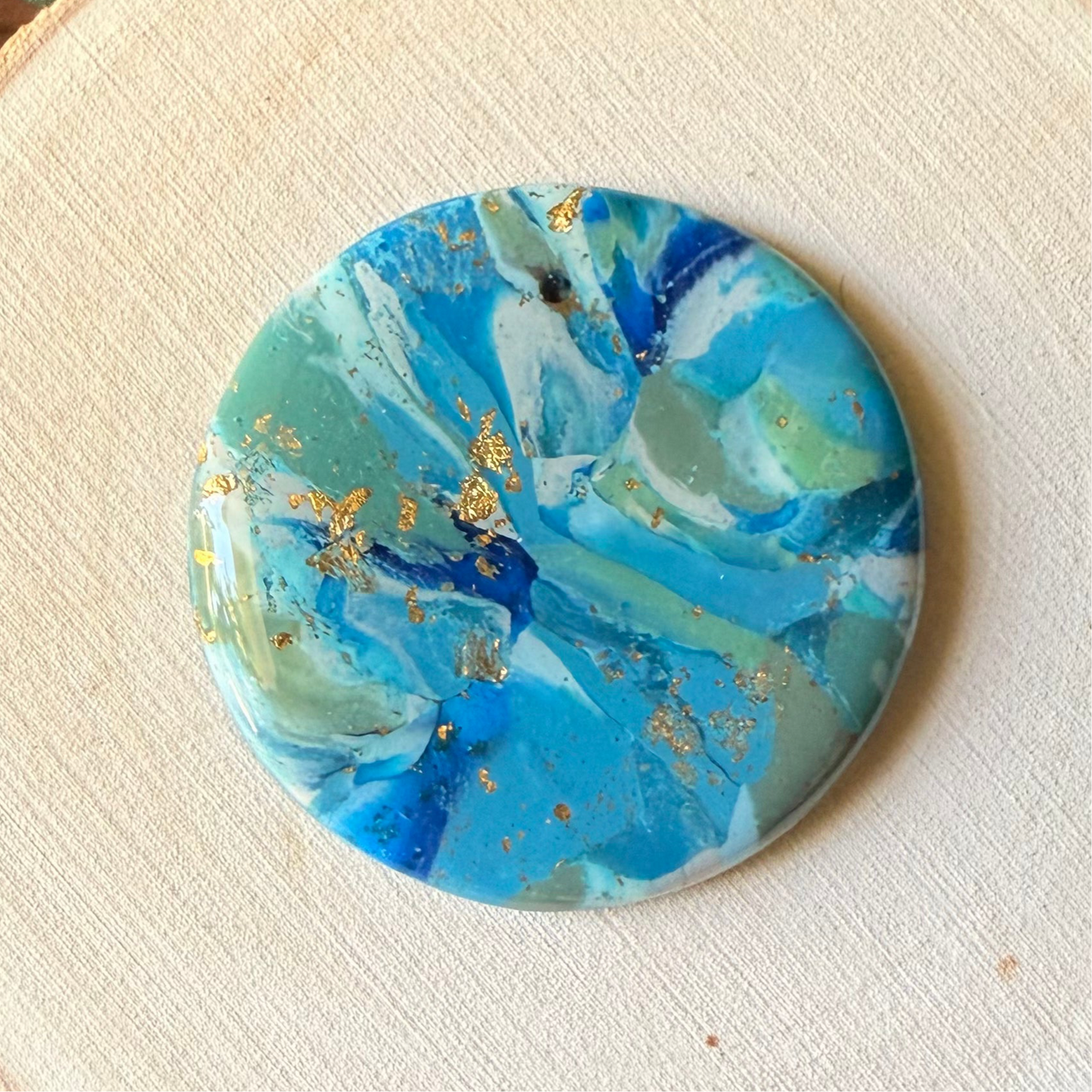 1.5" Gold & Blue Eco-Friendly Earthstone