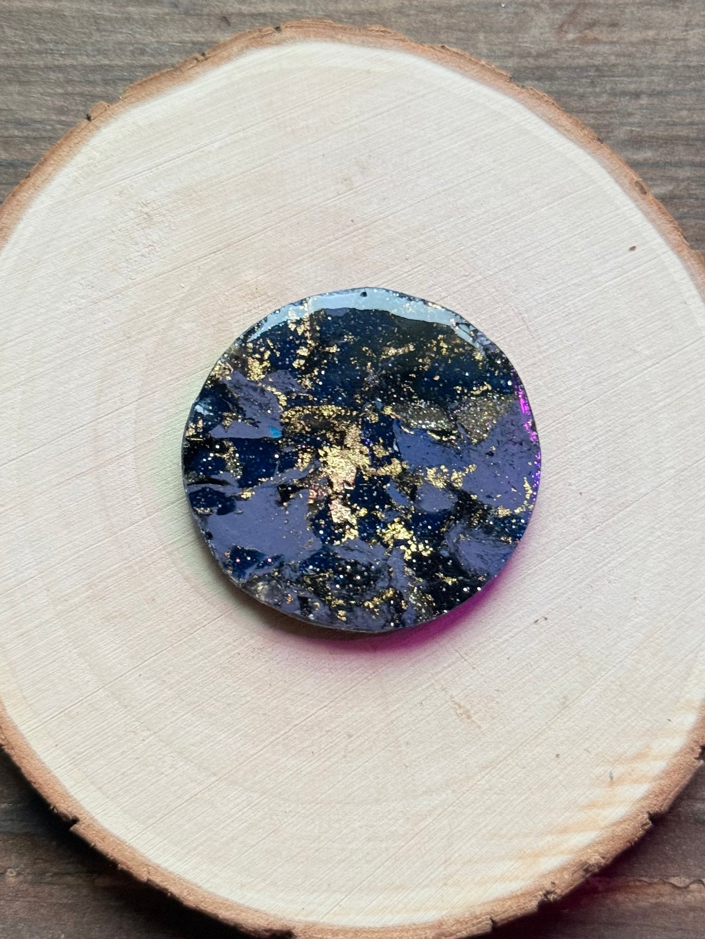 1.5" Gold & Grey Blue Eco-Friendly Earthstone