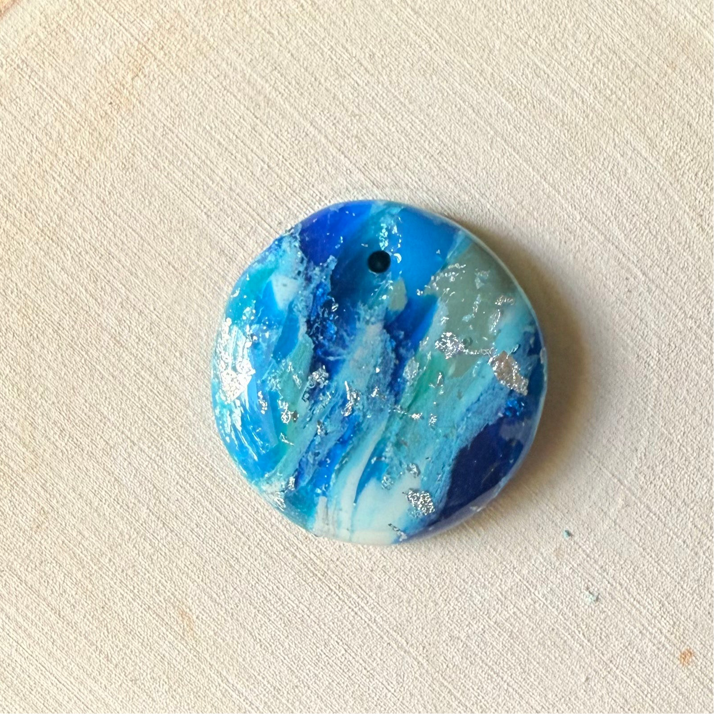 1" Silver & Blue Eco-Friendly Earthstone