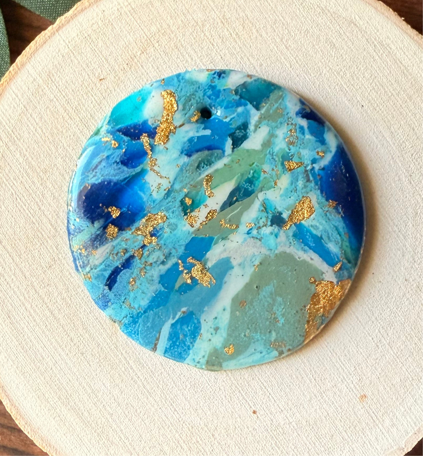 1.75" Gold & Blue Eco-Friendly Earthstone