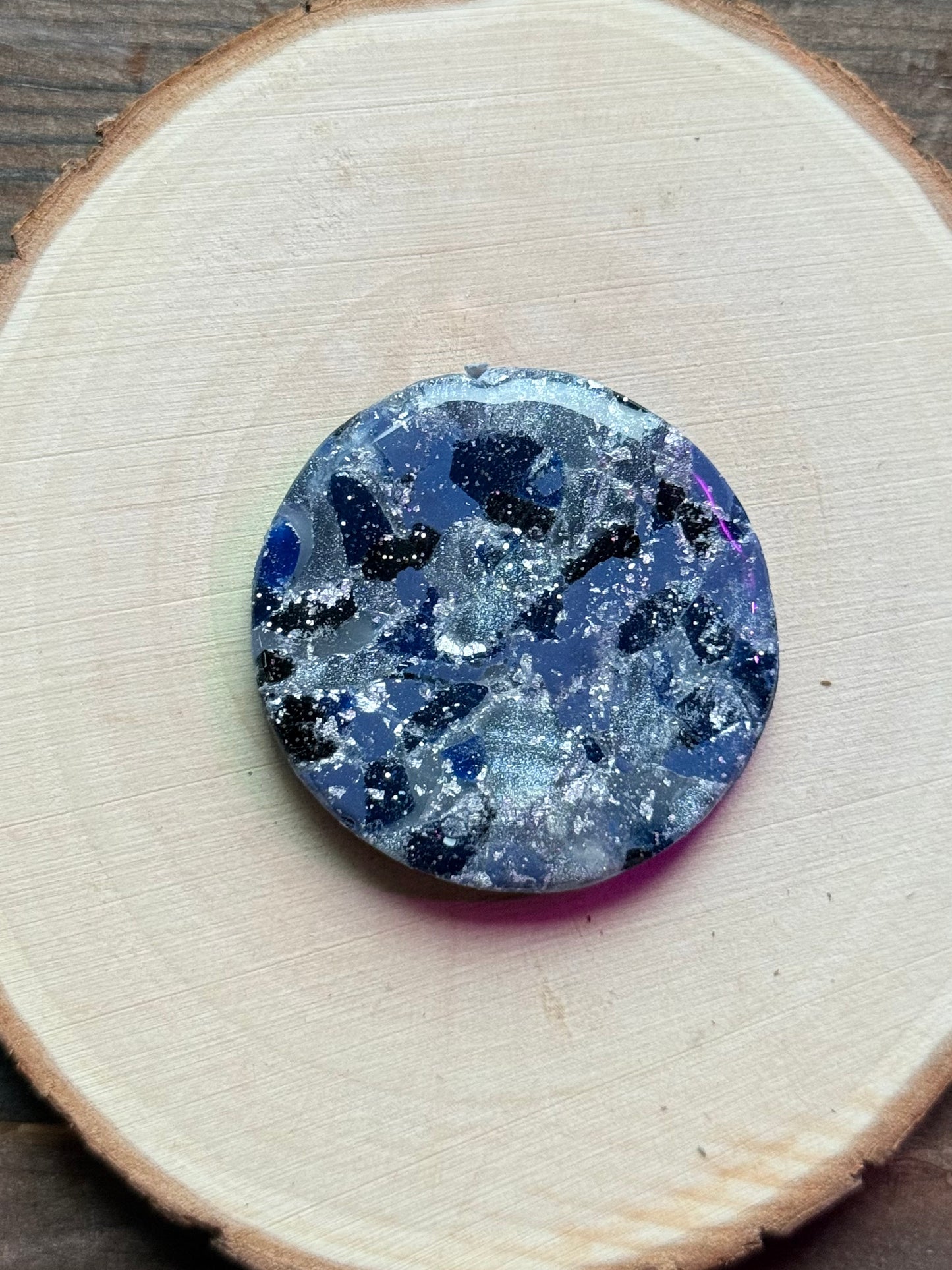 1.5" Silver & Grey Blue Eco-Friendly Earthstone