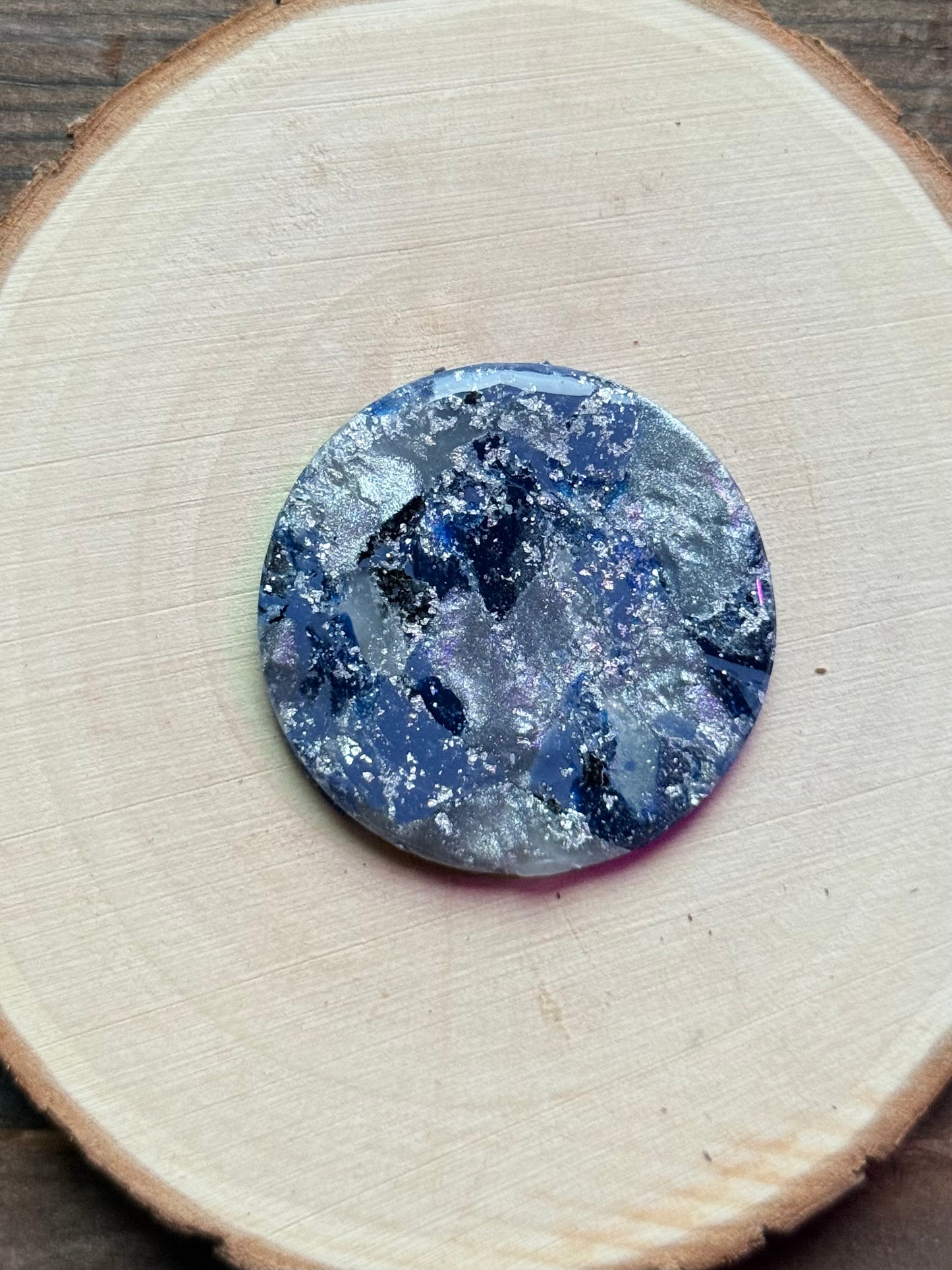 1.5" Silver & Grey Blue Eco-Friendly Earthstone