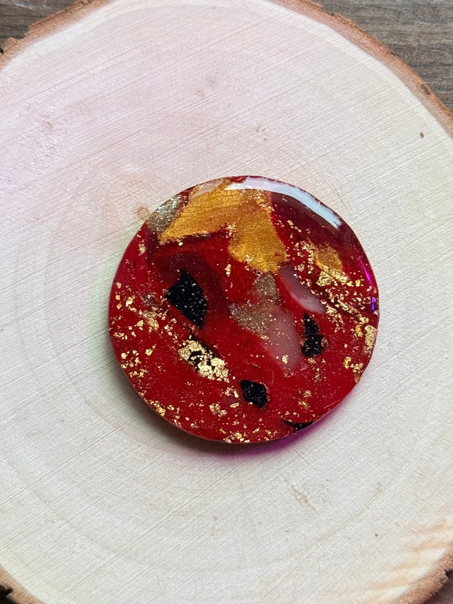 1.5" Gold & Red Eco-Friendly Earthstone