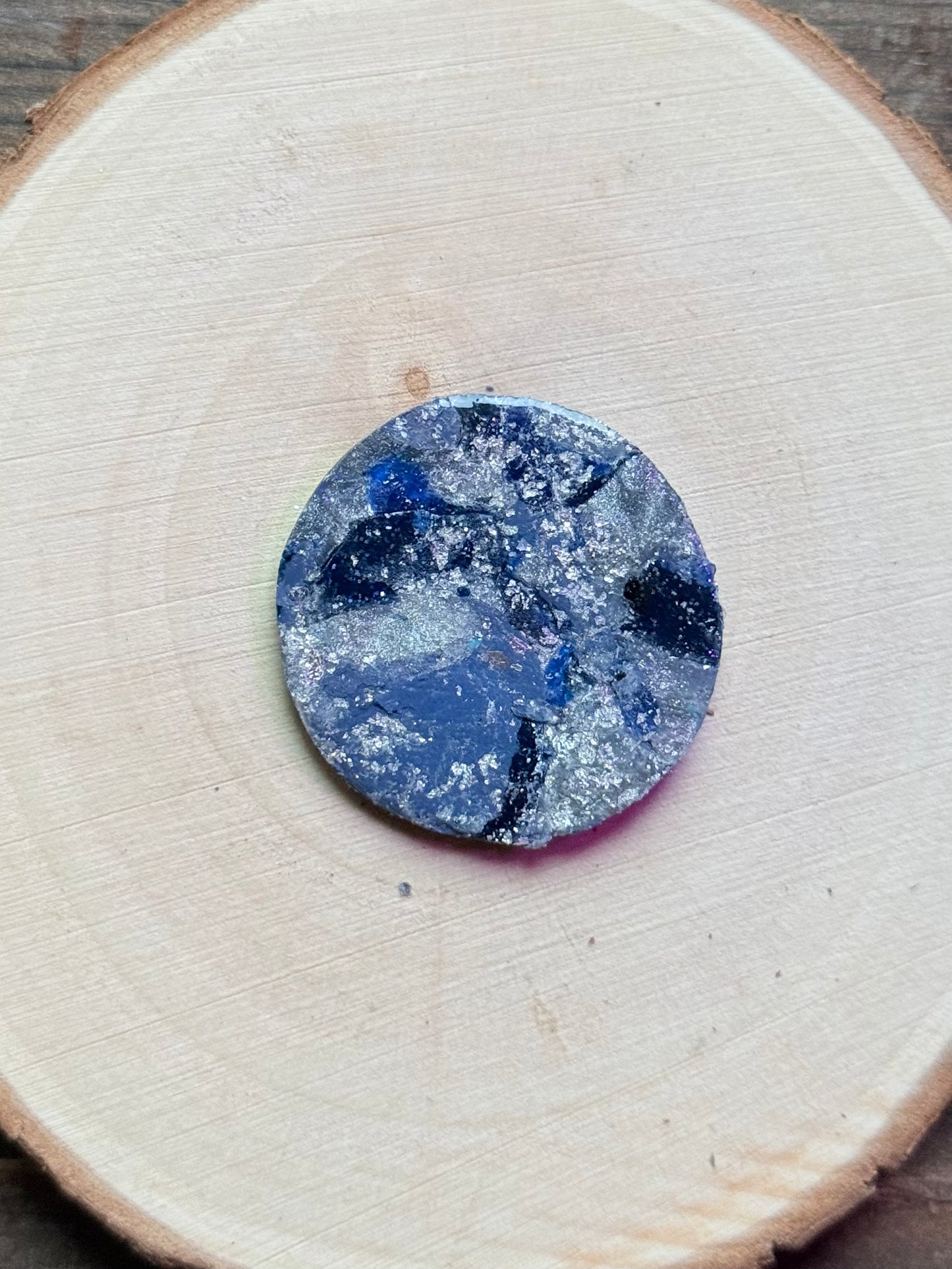 1.25" Silver & Grey Blue Eco-Friendly Earthstone