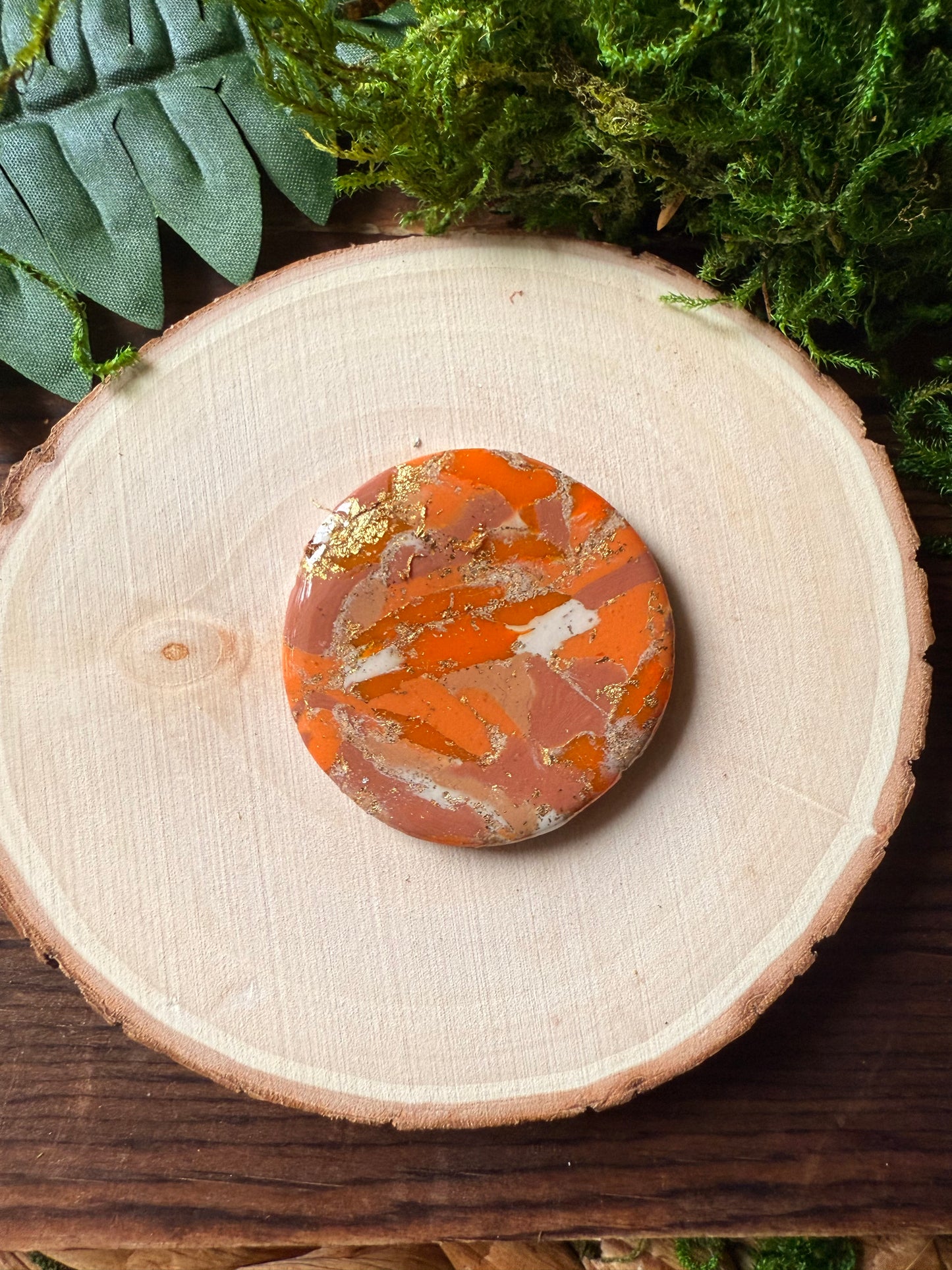1.5" Gold & Orange Eco-Friendly Earthstone