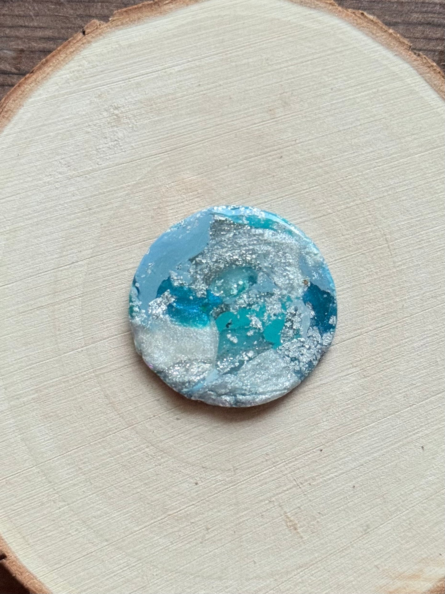 1.25" Silver & Blue Eco-Friendly Earthstone