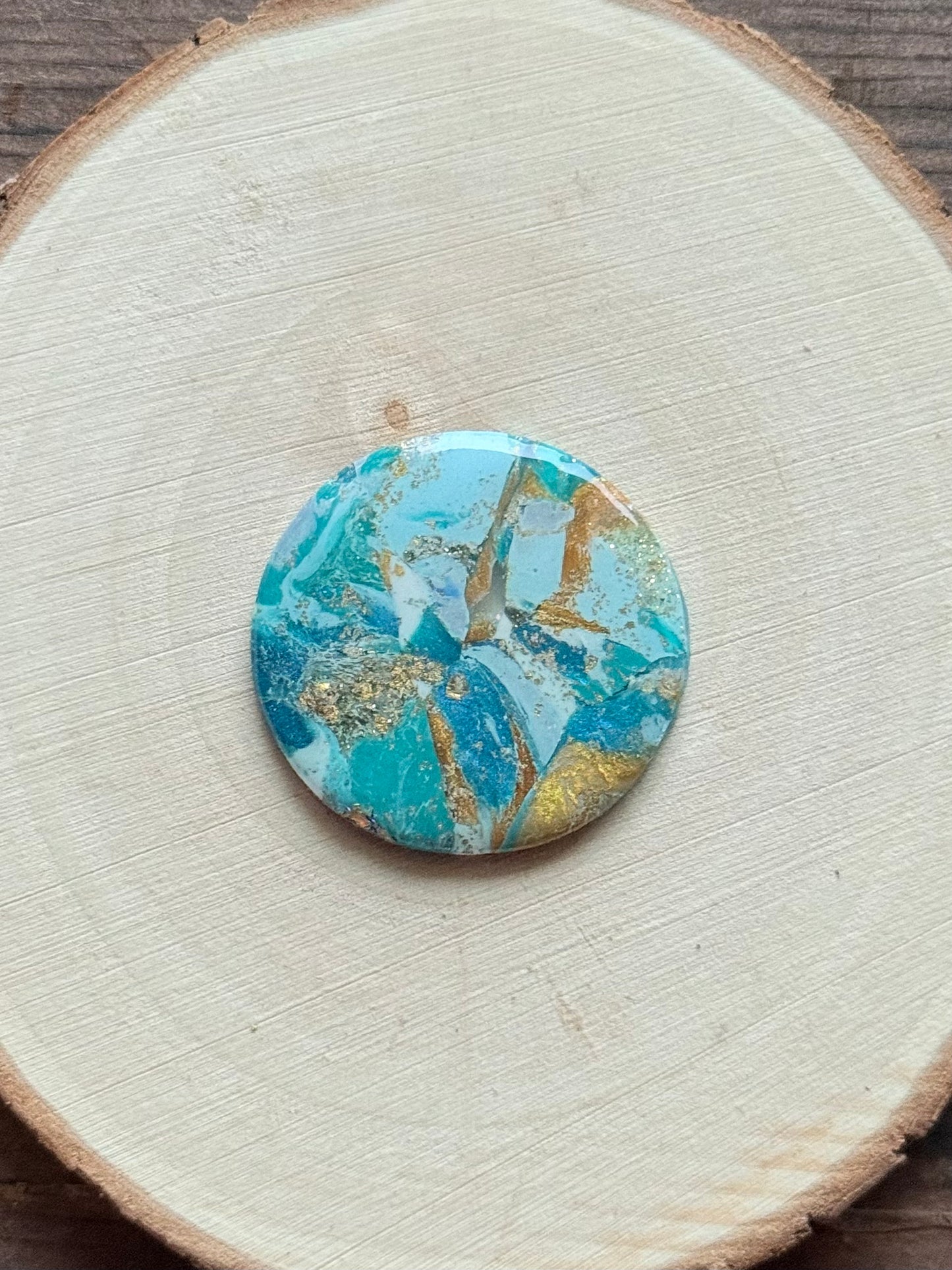 1.25" Gold & Blue Eco-Friendly Earthstone