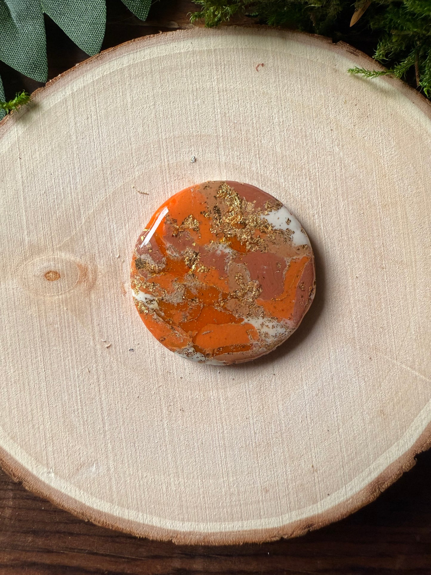 1.25" Gold & Orange Eco-Friendly Earthstone