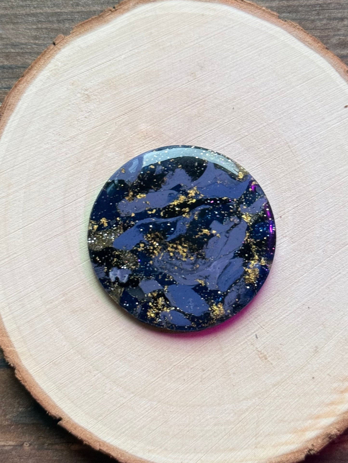 1.5" Gold & Grey Blue Eco-Friendly Earthstone