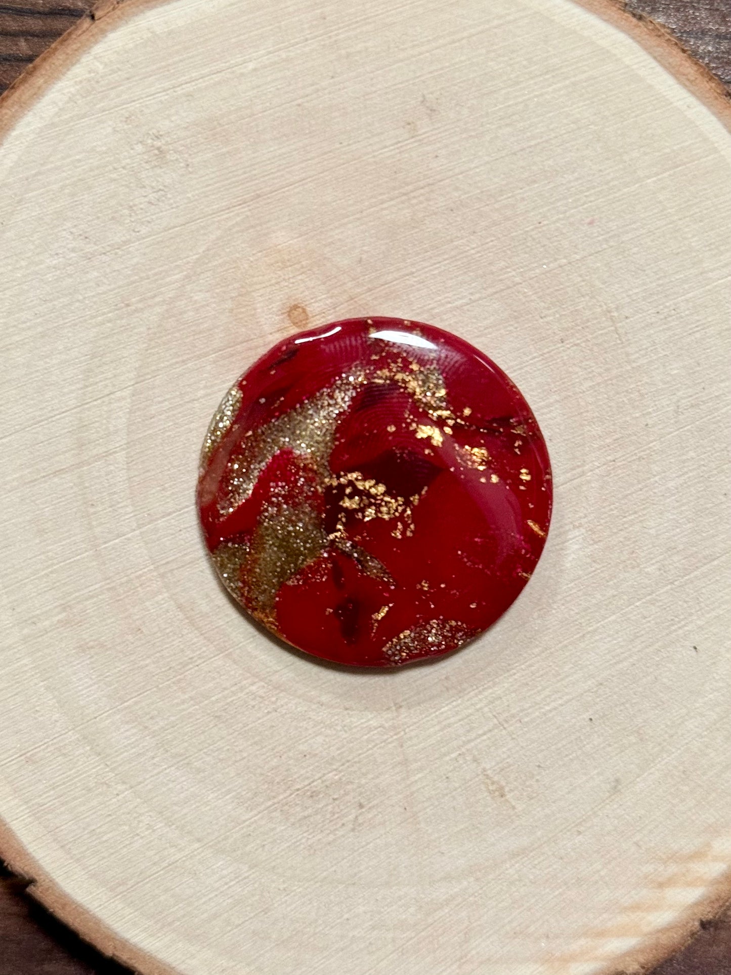 1.25" Gold & Red Eco-Friendly Earthstone