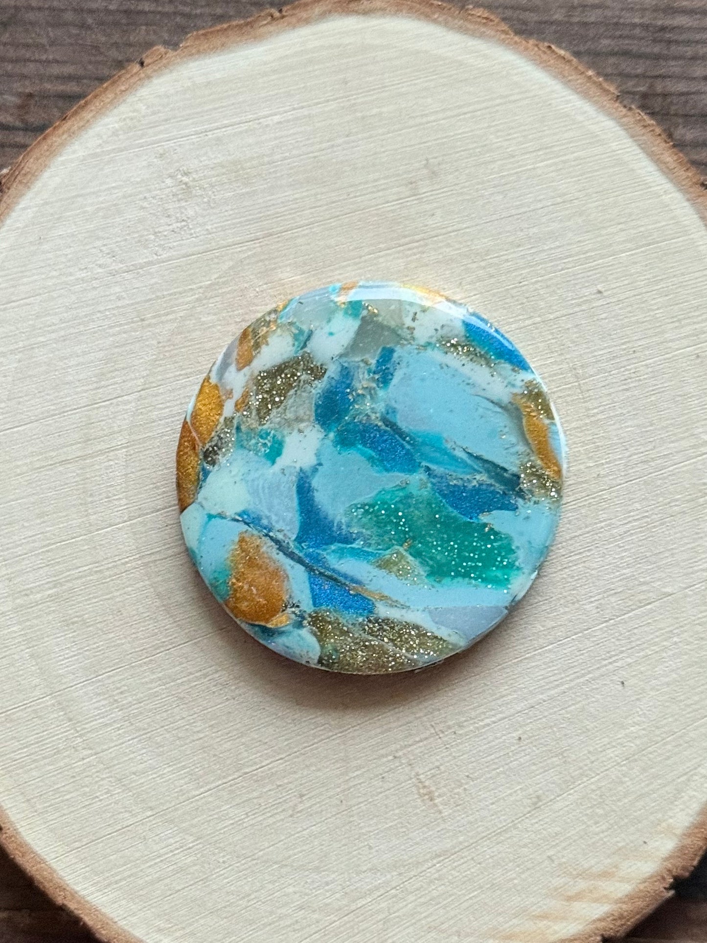 1.5" Gold & Blue Eco-Friendly Earthstone