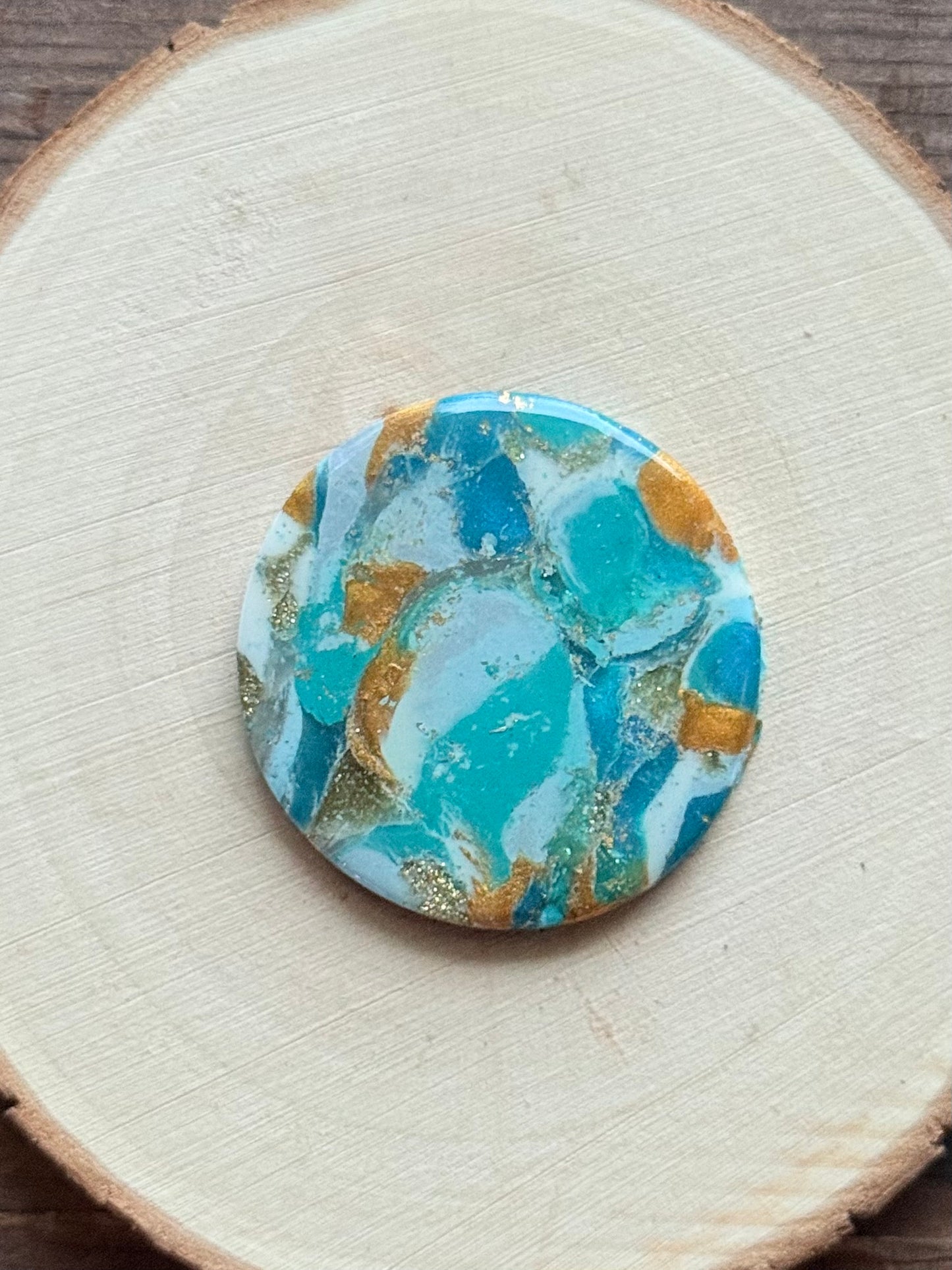1.5" Gold & Blue Eco-Friendly Earthstone