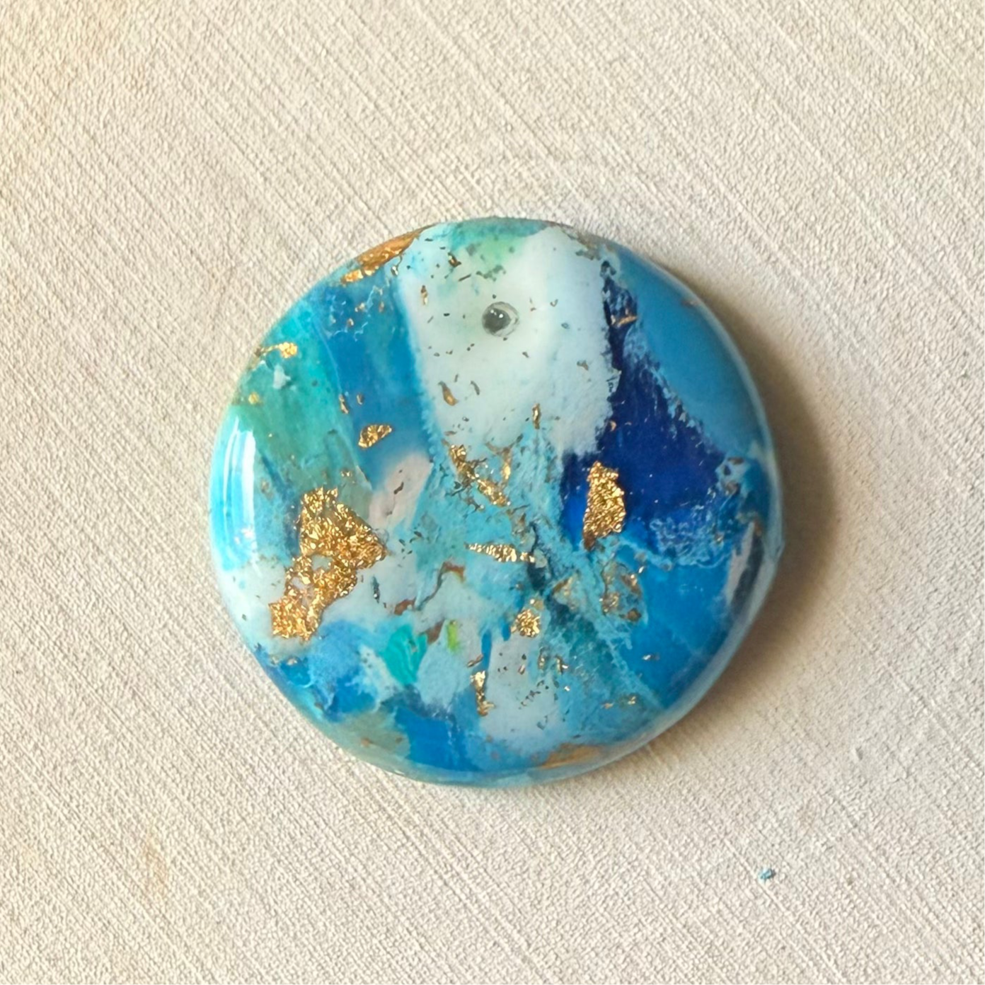 1" Gold & Blue Eco-Friendly Earthstone