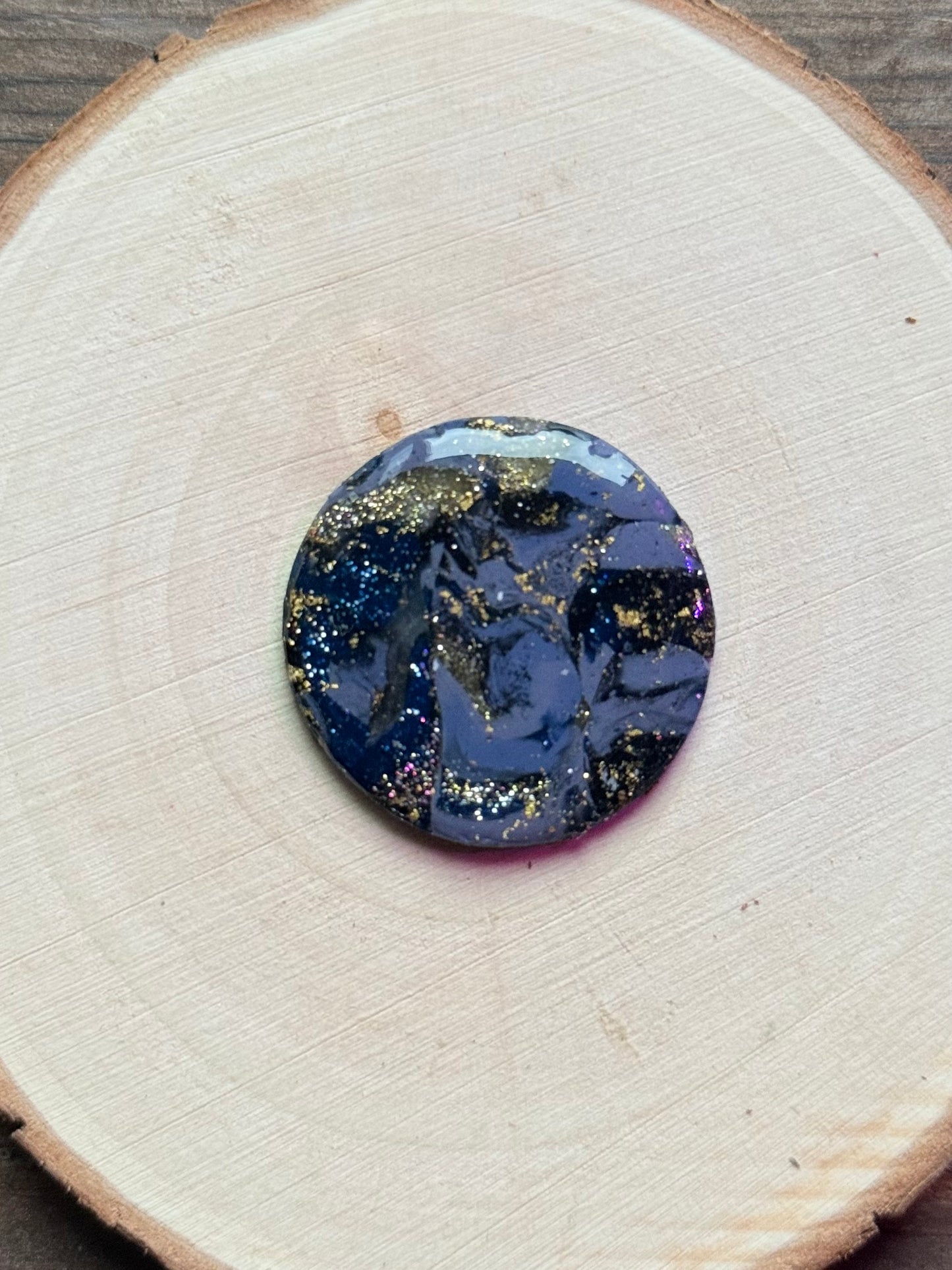 1.25" Gold & Grey Blue Eco-Friendly Earthstone