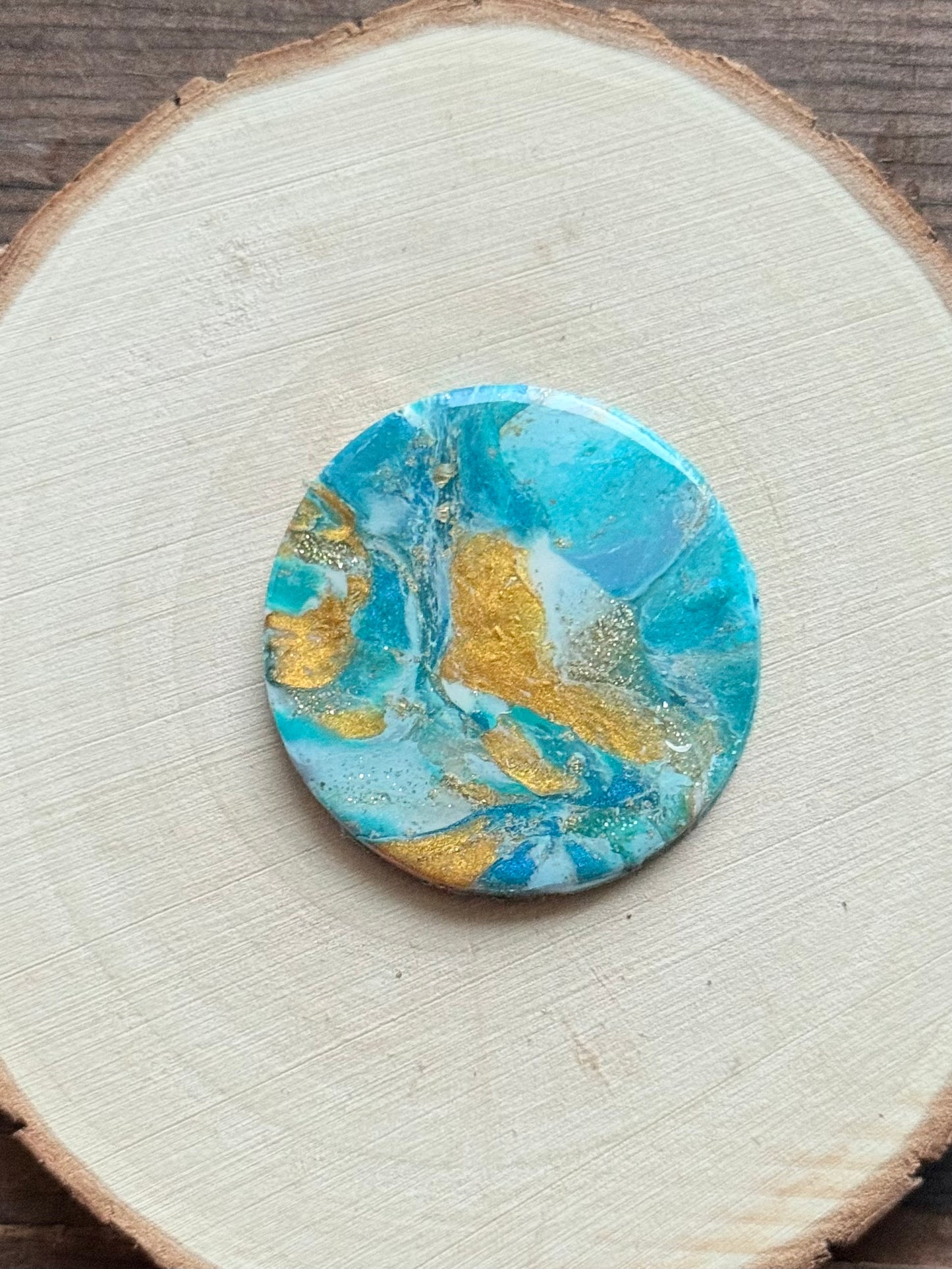 1.5" Gold & Blue Eco-Friendly Earthstone