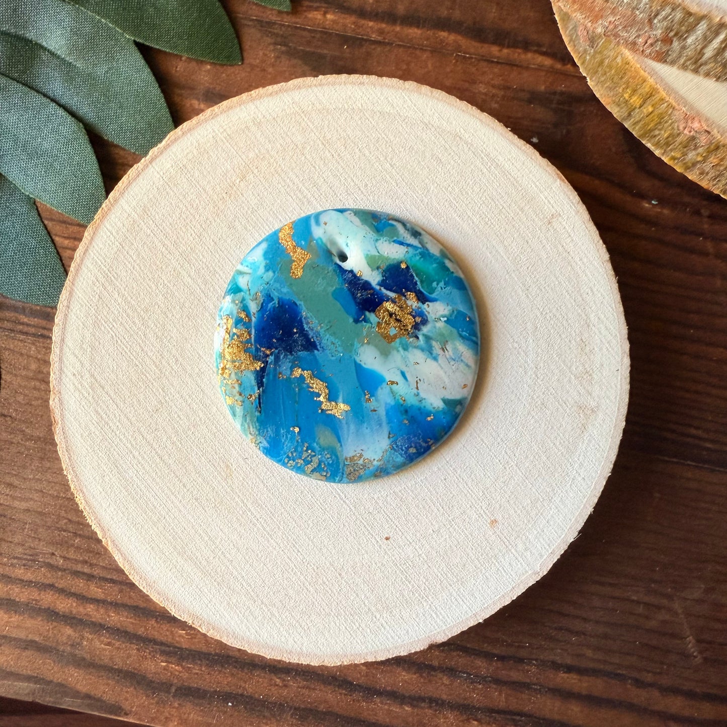 1.5" Gold & Blue Eco-Friendly Earthstone