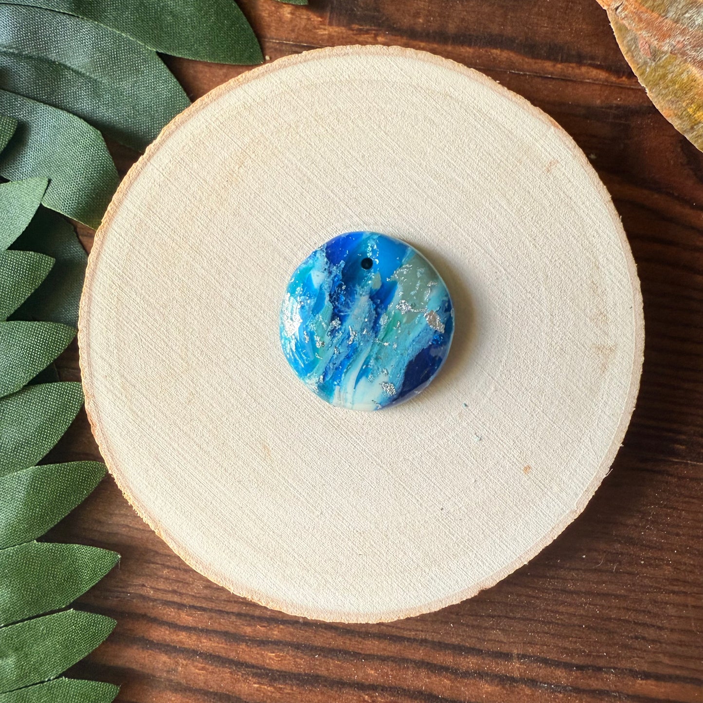 1" Silver & Blue Eco-Friendly Earthstone