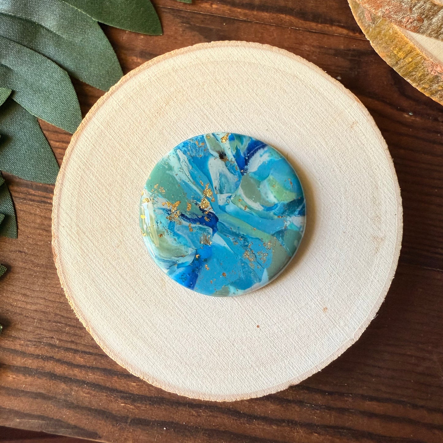 1.5" Gold & Blue Eco-Friendly Earthstone