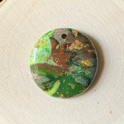 1.25" Gold & Green Eco-Friendly Earthstone