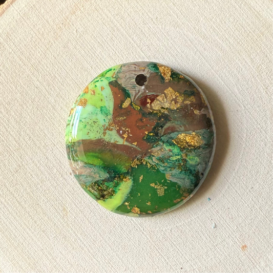 1.25" Gold & Green Eco-Friendly Earthstone