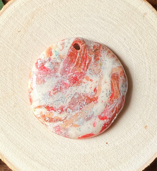 1.5" Silver & Pink Eco-Friendly Earthstone