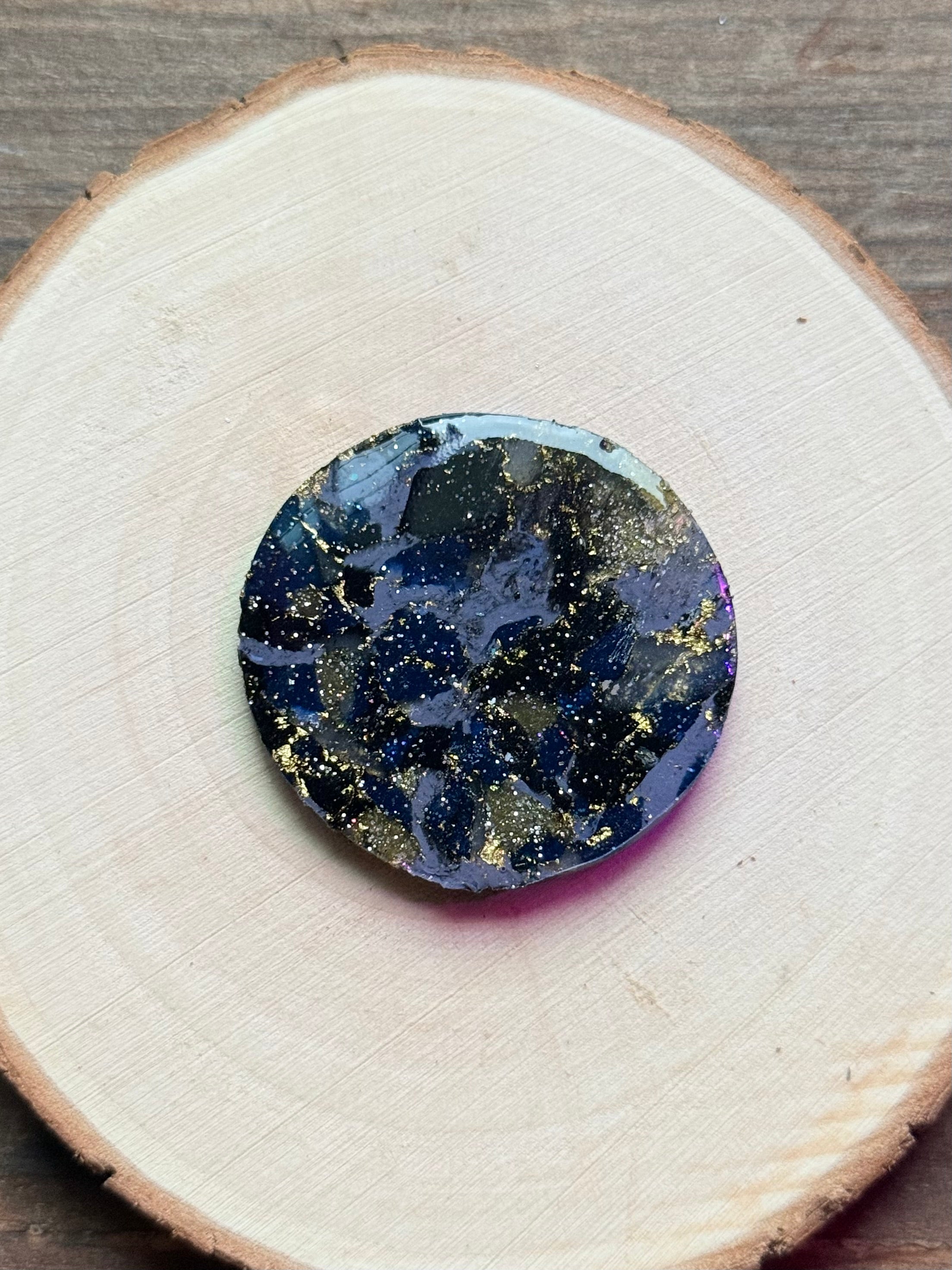 1.5" Gold & Grey Blue Eco-Friendly Earthstone