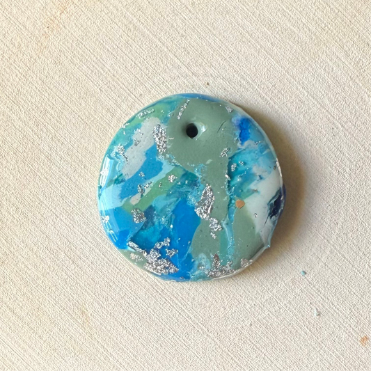 1" Silver & Blue Eco-Friendly Earthstone
