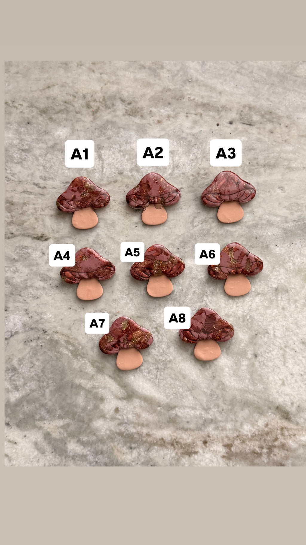 Mauve Pink Mushroom Earthstones