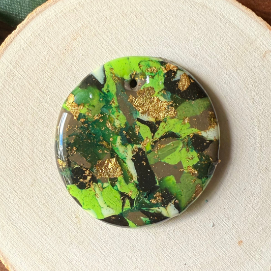 1.5" Gold & Green Eco-Friendly Earthstone