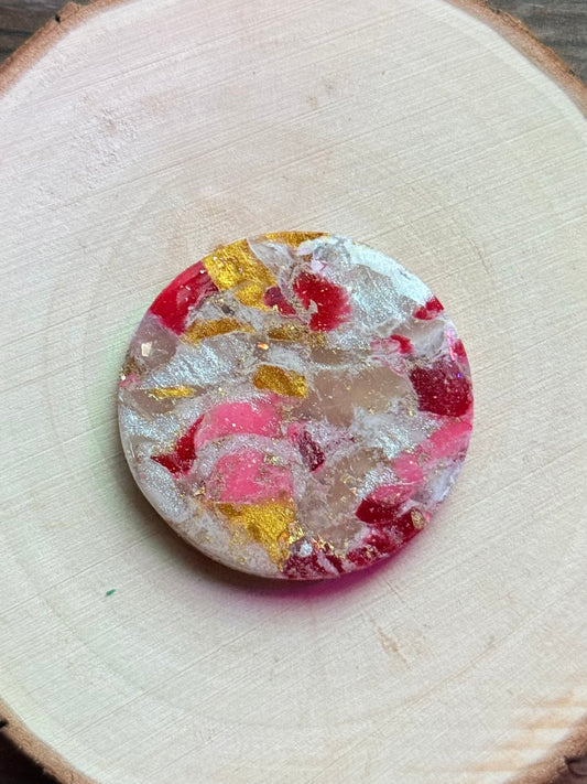 1.5" Gold & Pink Eco-Friendly Earthstone
