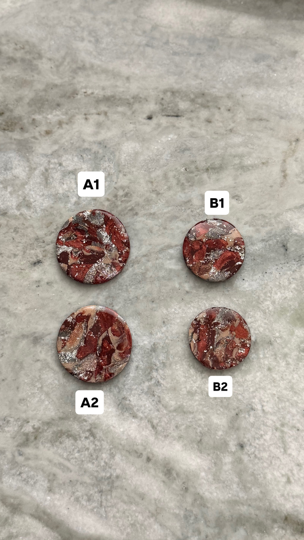 Silver & Burgundy Fall Earthstones