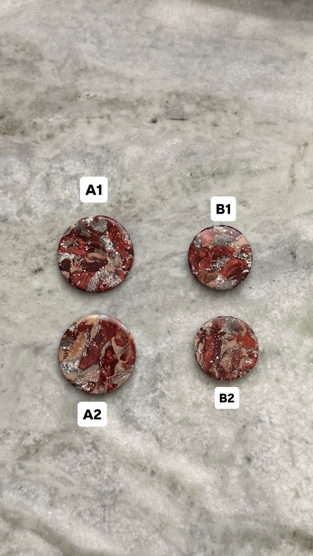 Silver & Burgundy Fall Earthstones
