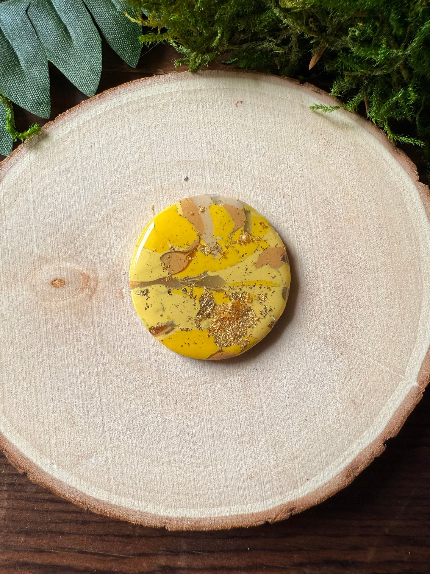 1.25" Gold & Yellow Eco-Friendly Earthstone