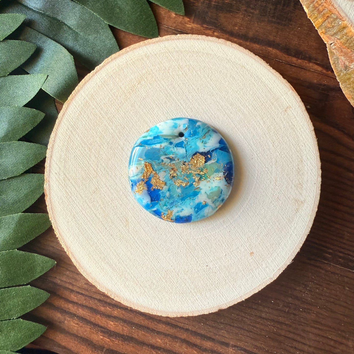 1.25" Gold & Blue Eco-Friendly Earthstone