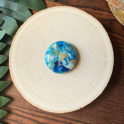 1" Gold & Blue Eco-Friendly Earthstone