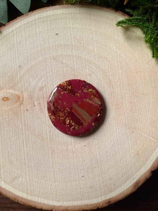 1" Gold & Maroon Eco-Friendly Earthstone