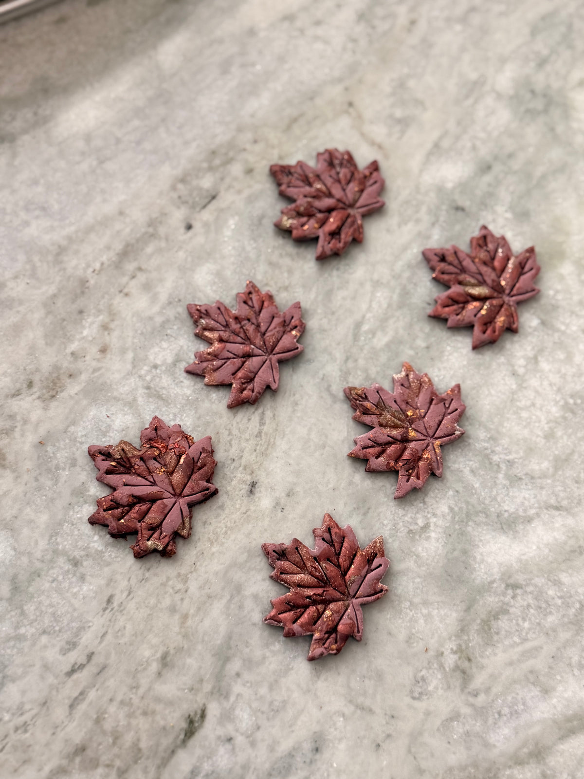 Mauve Pink Leaf Earthstones