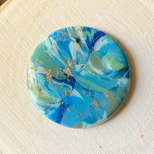 1.5" Gold & Blue Eco-Friendly Earthstone