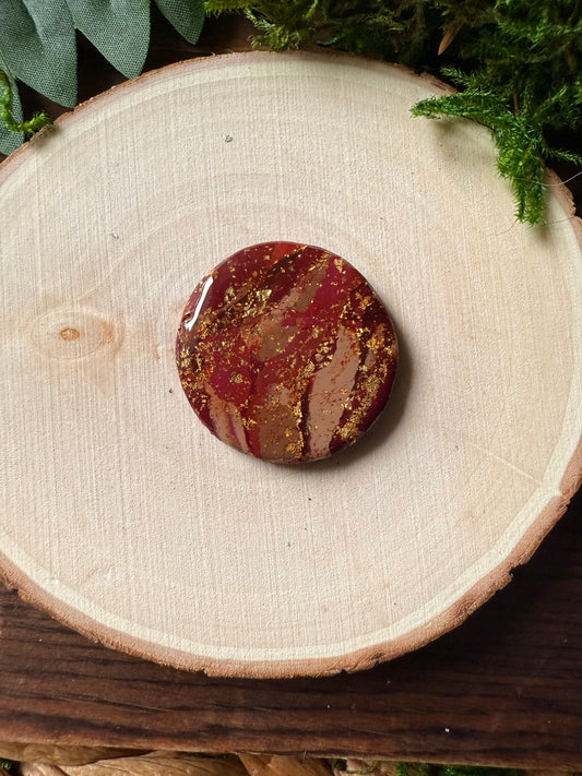 1.25" Gold & Maroon Eco-Friendly Earthstone