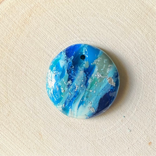 1" Silver & Blue Eco-Friendly Earthstone