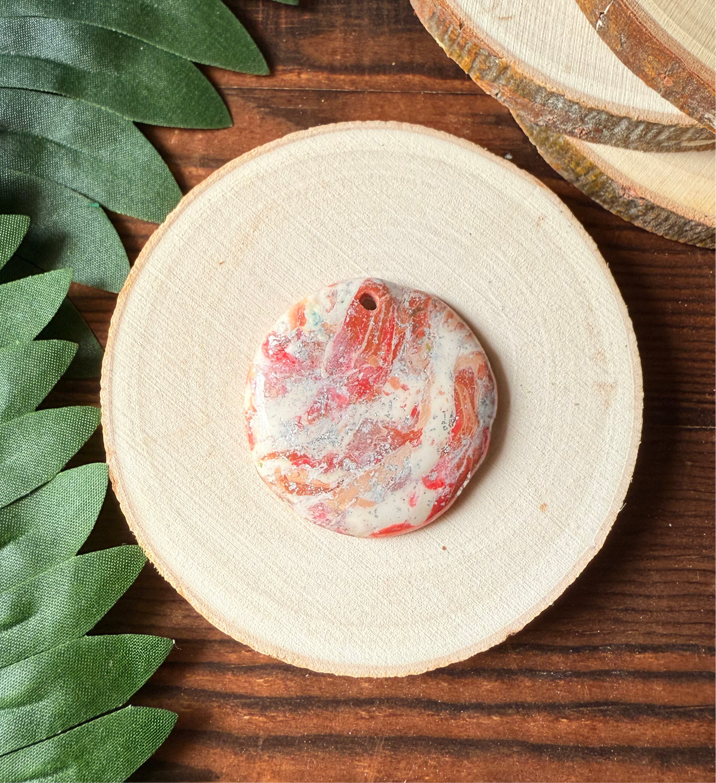 1.5" Silver & Pink Eco-Friendly Earthstone