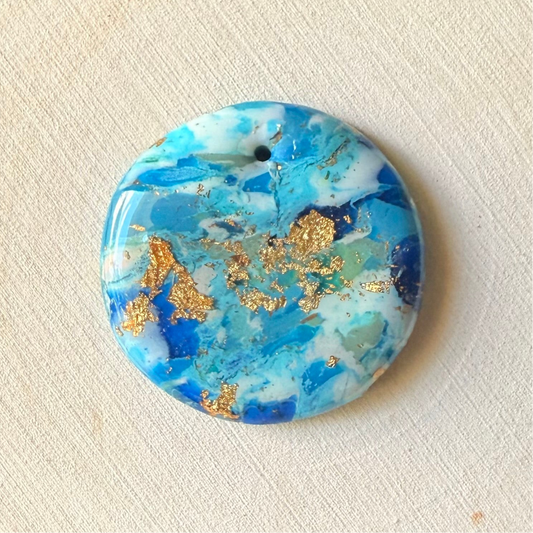 1.25" Gold & Blue Eco-Friendly Earthstone