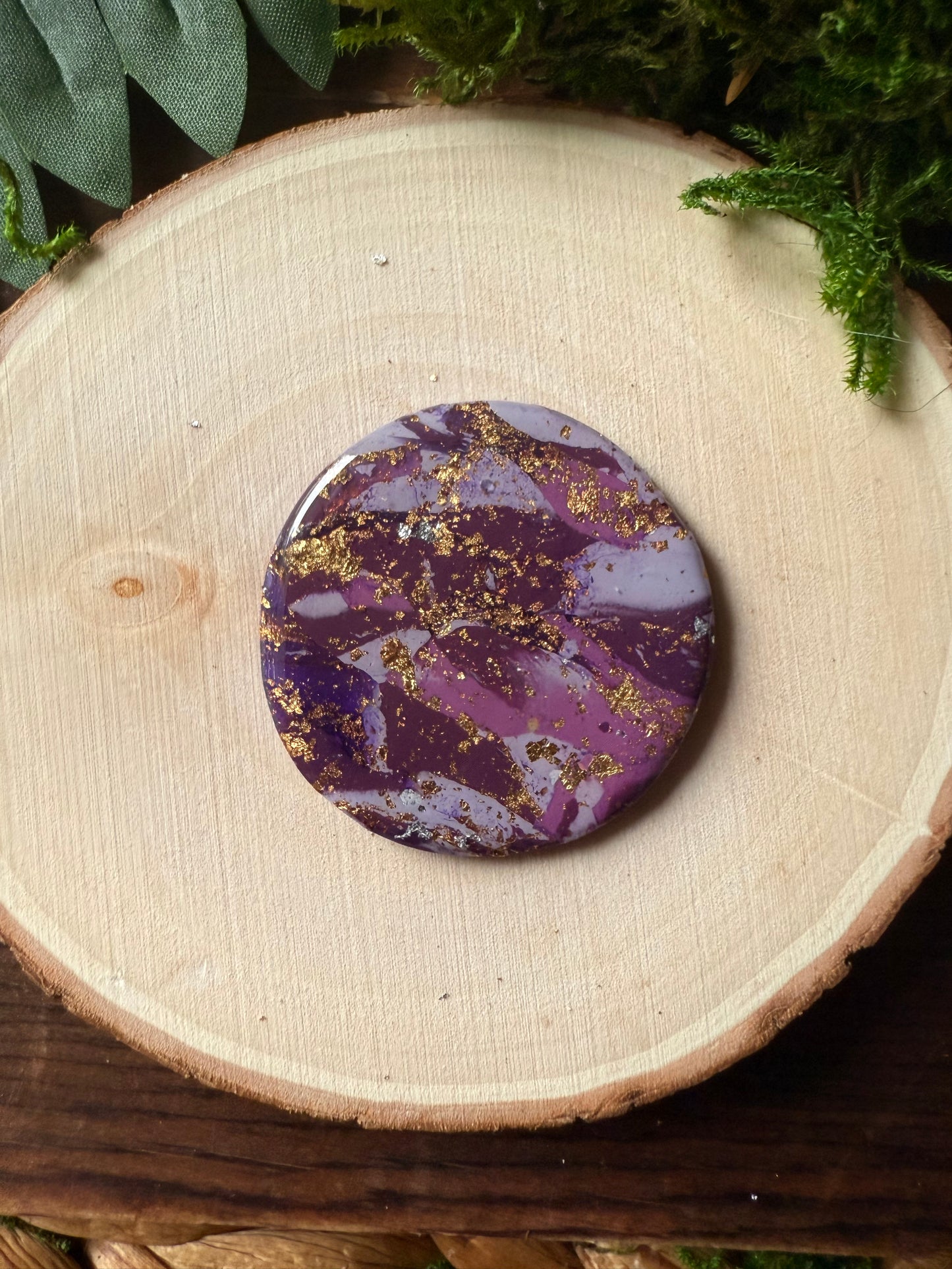 1.5" Gold & Purple Eco-Friendly Earthstone