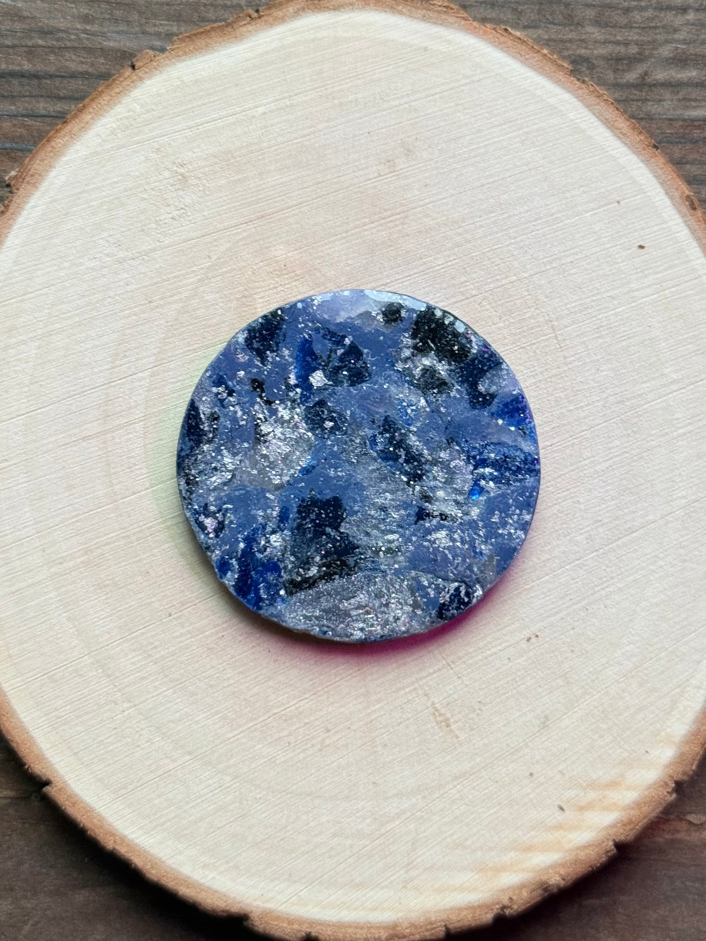 1.5" Silver & Grey Blue Eco-Friendly Earthstone