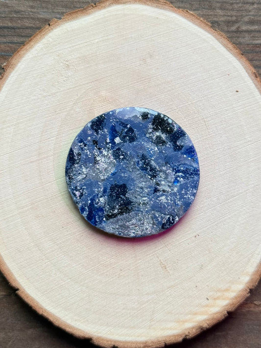 1.5" Silver & Grey Blue Eco-Friendly Earthstone