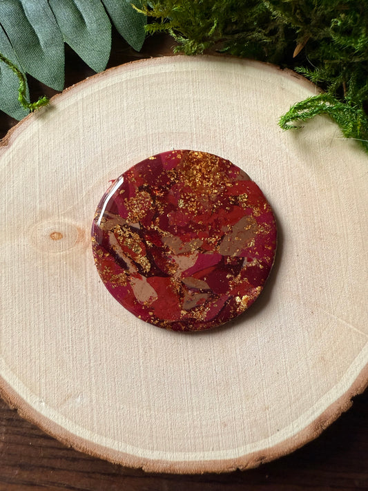 1.5" Gold & Maroon Eco-Friendly Earthstone