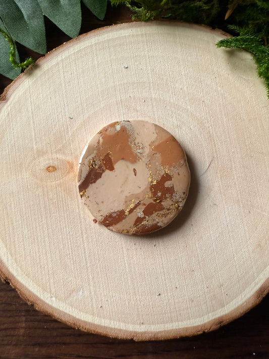1.25" Gold & Light Brown Eco-Friendly Earthstone